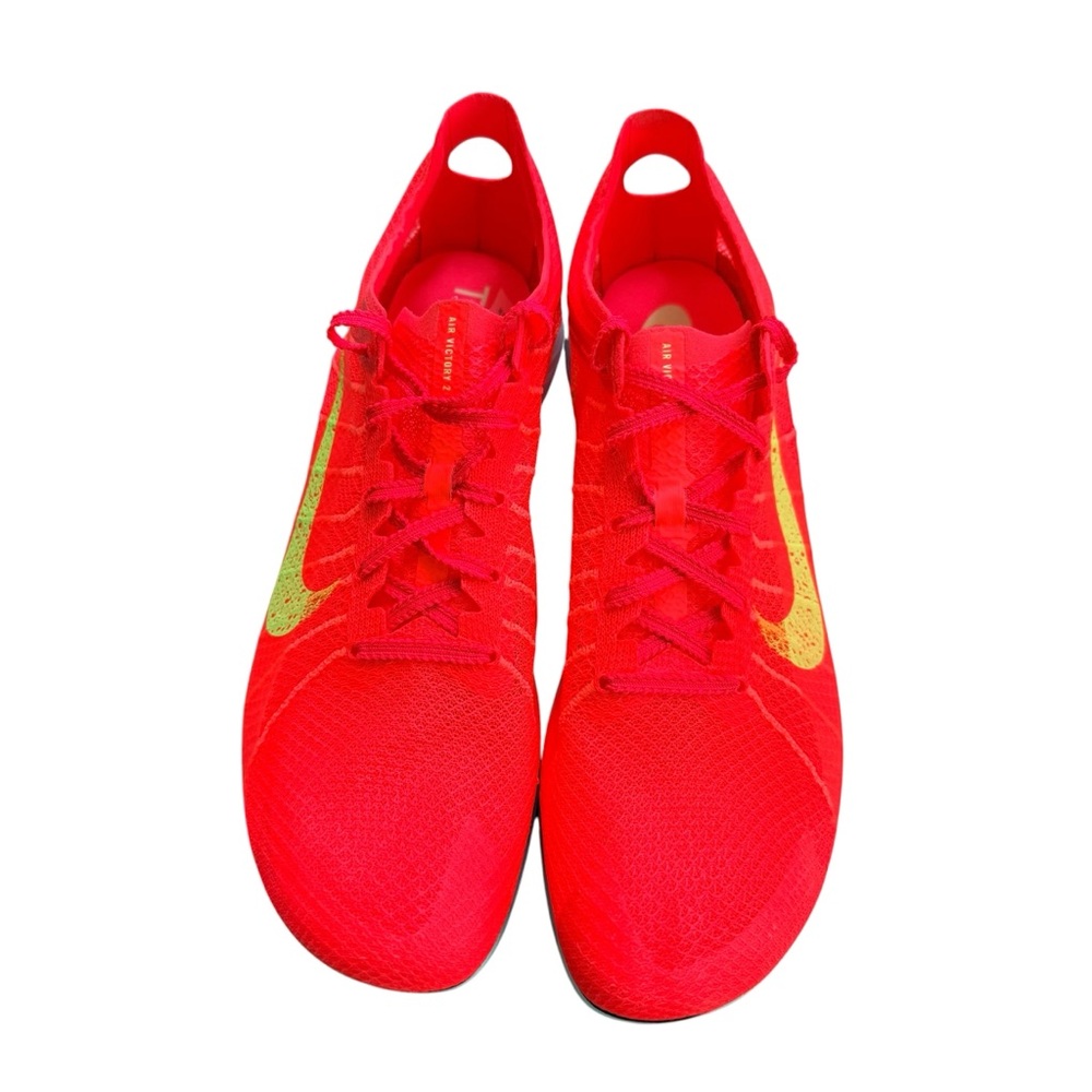 NEW Nike Air Victory 2 Track & Field Spikes 10 Men's Bright Crimson/Lime Blast - Picture 2 of 7